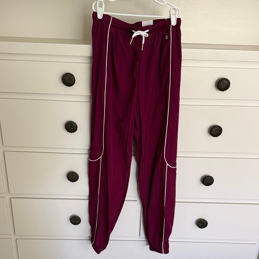 NWT Limited too Magenta Drawstring Track Pants with White Piping 12-14